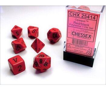 Opaque 7-Die Set Red / Black Chessex Dice (CHX25414)