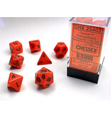 Chessex Opaque 7-Die Set Orange / Black Chessex Dice (CHX25403)
