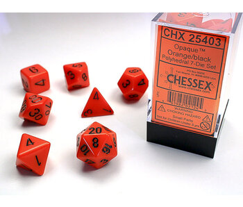 Opaque 7-Die Set Orange / Black Chessex Dice (CHX25403)