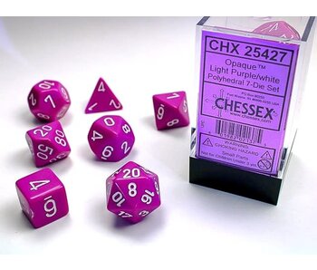 Opaque 7-Die Set Light Purple / White Chessex Dice (CHX25427)