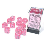 Chessex Borealis 12 * D6 Pink / Silver 16mm Luminary Chessex Dice (CHX27784)