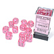 Borealis 12 * D6 Pink / Silver 16mm Luminary Chessex Dice (CHX27784)