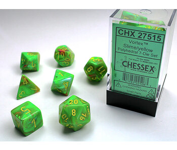 Vortex 7-Die Set Slime / Yellow Chessex Dice (CHX27515)