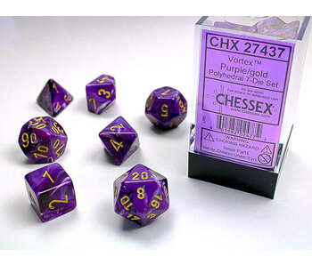 Vortex 7-Die Set Purple / Gold Chessex Dice (CHX27437)