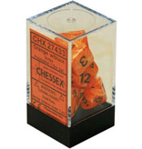 Chessex Vortex 7-Die Set Orange / Black Chessex Dice (CHX27433)