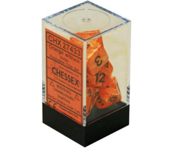 Vortex 7-Die Set Orange / Black Chessex Dice (CHX27433)