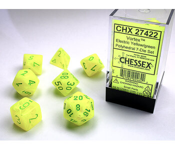 Vortex 7-Die Set Electric Yellow / Green Chessex Dice (CHX27422)