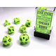 Vortex 7-Die Set Bright Green / Black Chessex Dice (CHX27430)