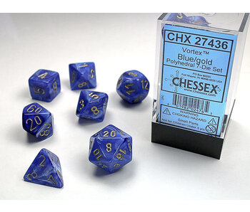 Vortex 7-Die Set Blue / Gold Chessex Dice (CHX27436)