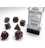 Chessex Velvet 7-Die Set Black / Red Chessex Dice (CHX27478)