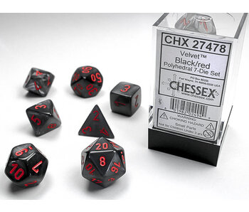 Velvet 7-Die Set Black / Red Chessex Dice (CHX27478)