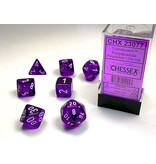 Chessex Translucent 7-Die Set Purple / White - New Version Chessex Dice (CHX23077)