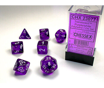 Translucent 7-Die Set Purple / White - New Version Chessex Dice (CHX23077)