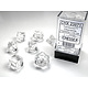Translucent 7-Die Set Clear W / White Chessex Dice (CHX23071)