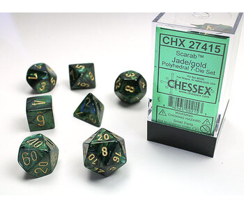 Scarab 7-Die Set Jade / Gold Chessex Dice (CHX27415)