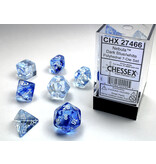 Chessex Nebula 7-Die Set Dark Blue / White Chessex Dice (CHX27466)