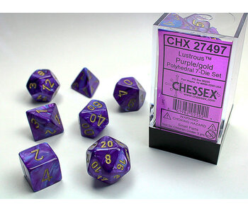 Lustrous 7-Die Set Purple / Gold Chessex Dice (CHX27497)