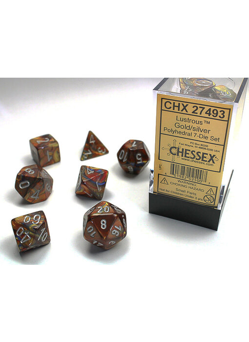Lustrous 7-Die Set Gold / Silver Chessex Dice (CHX27493)