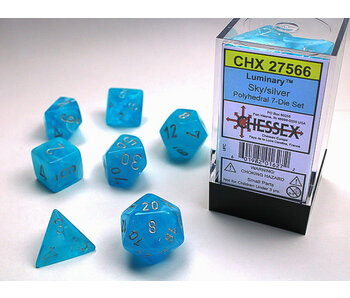 Luminary 7-Die Set Sky W / Silver Chessex Dice (CHX27566)