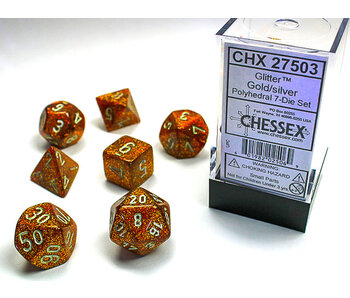 Glitter 7-Die Set Gold / Silver Chessex Dice (CHX27503)