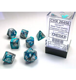 Chessex Gemini 7-Die Set Steel-Teal / White Chessex Dice (CHX26456)