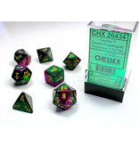 Chessex Gemini 7-Die Set Green-Purple / Gold Chessex Dice (CHX26434)