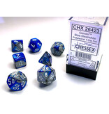 Chessex Gemini 7-Die Set Blue-Steel / White Chessex Dice (CHX26423)
