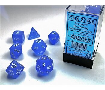 Frosted 7-Die Set Blue / White Chessex Dice (CHX27406)