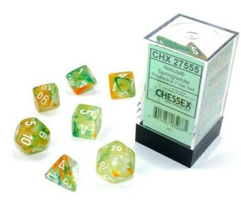 Nebula 7-Die Set Spring / White Luminary (2021) Chessex Dice (CHX27555)