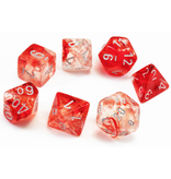 Chessex Nebula 7-Die Set Red / Silver Luminary (2021) Chessex Dice (CHX27554)