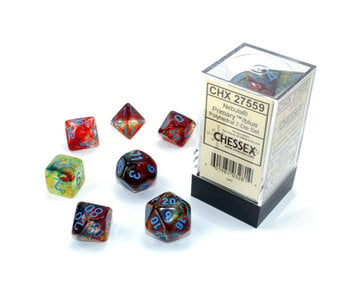 Nebula 7-Die Set Primary / Turquoise Luminary (2021) Chessex Dice (CHX27559)