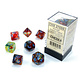 Nebula 7-Die Set Primary / Turquoise Luminary (2021) Chessex Dice (CHX27559)
