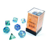 Chessex Nebula 7-Die Set Oceanic / Gold Luminary (2021) Chessex Dice (CHX27556)