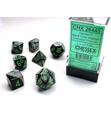 Chessex Gemini 7-Die Set Black-Grey / Green Chessex Dice (CHX26445)