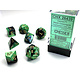 Gemini 7-Die Set Black-Green / Gold Chessex Dice (CHX26439)