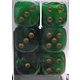 Vortex 12 * D6 Green / Gold 16mm Chessex Dice (CHX27635)