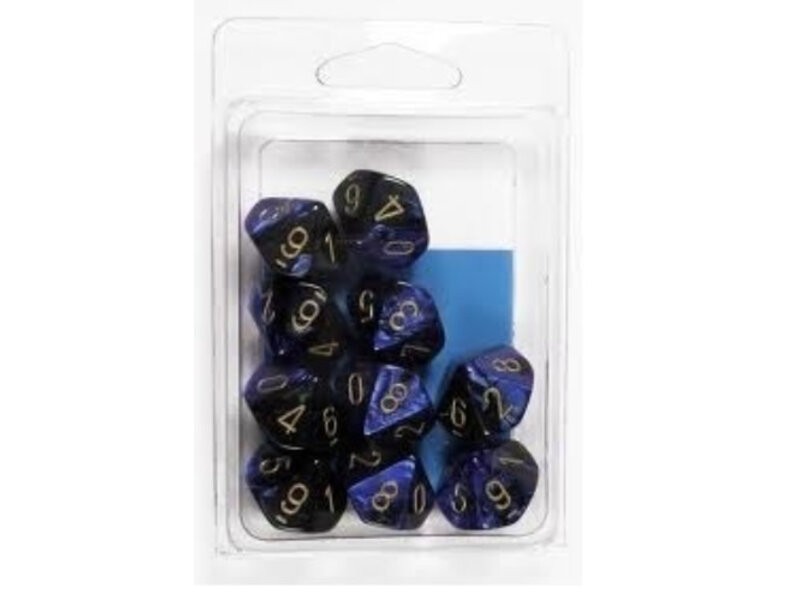 Chessex Gemini 10 * D10 Black-Blue / Gold Chessex Dice (CHX26235)