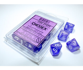 Borealis 10 * D10 Purple / White Luminary Chessex Dice (CHX27377)