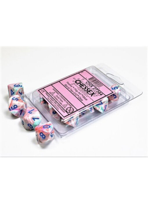Festive 10 * D10 Pop-Art / Blue Chessex Dice (CHX27344)