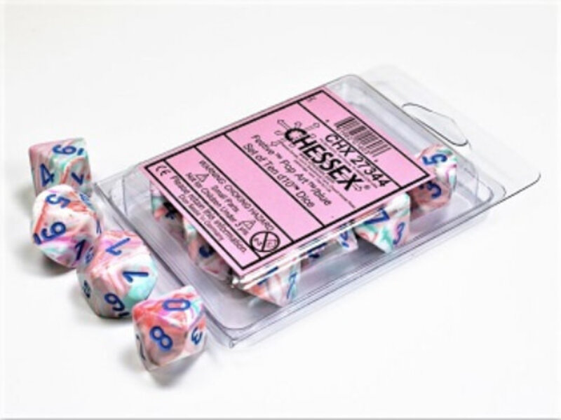 Chessex Festive 10 * D10 Pop-Art / Blue Chessex Dice (CHX27344)