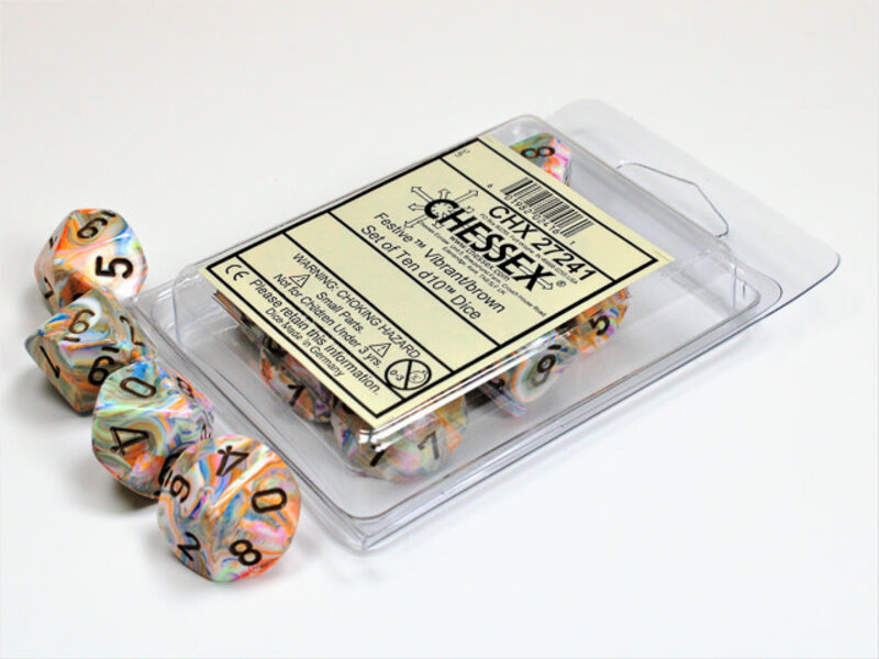 Chessex Festive 10 * D10 Vibrant / Brown Chessex Dice (CHX27241)