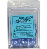 Chessex Frosted 10 * D10 Blue / White Chessex Dice (CHX27206)