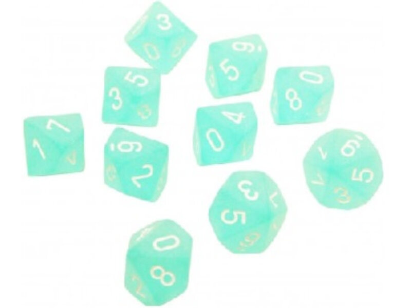 Chessex Frosted 10 * D10 Teal / White Chessex Dice (CHX27205)