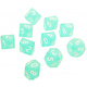 Frosted 10 * D10 Teal / White Chessex Dice (CHX27205)