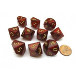 Chessex Glitter 10 * D10 Ruby / Gold Chessex Dice (CHX27304)