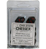 Chessex Velvet 10 * D10 Black / Red Chessex Dice (CHX27278)