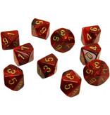 Chessex Vortex 10 * D10 Burgundy / Gold Chessex Dice (CHX27234)