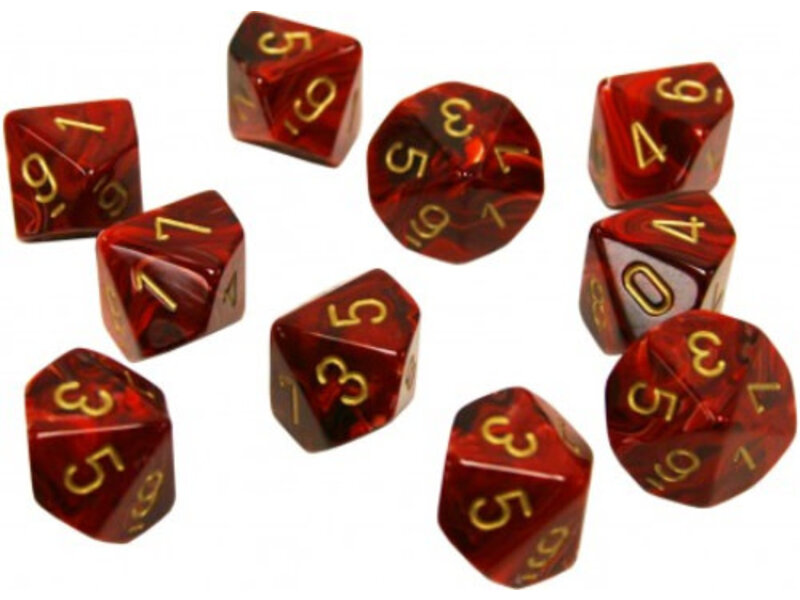 Chessex Vortex 10 * D10 Burgundy / Gold Chessex Dice (CHX27234)