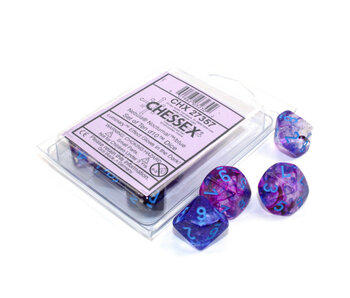 Nebula 10 * D10 Nocturnal / Blue Luminary Chessex Dice (CHX27357)