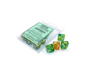 Nebula 10 * D10 Spring / White Luminary Chessex Dice (CHX27355)